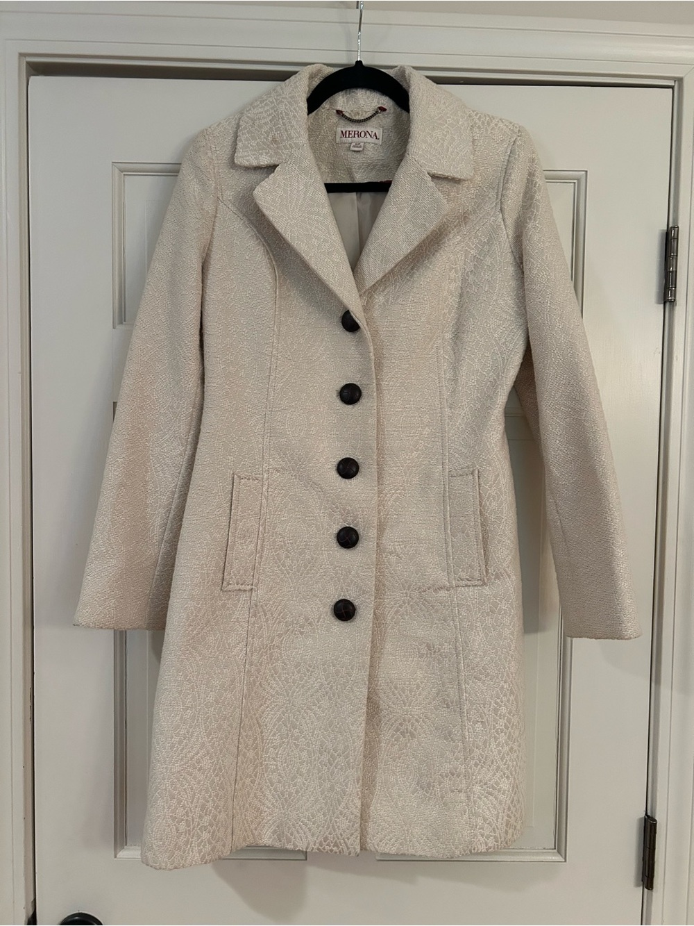 Merona Cream Textured Single-Breasted Pea Coat